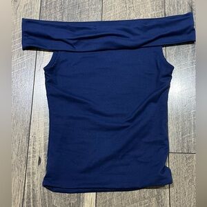 Off-Shoulder Navy Blue Women's Top